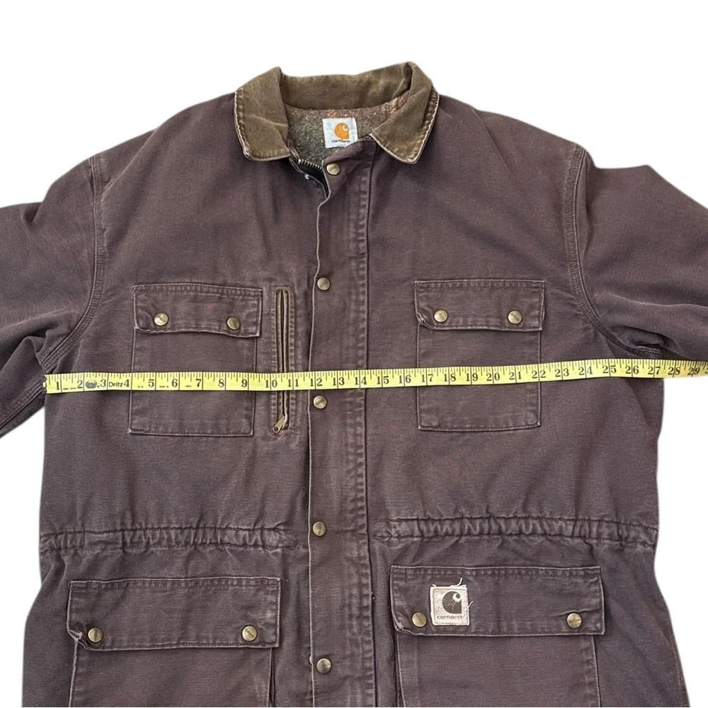 Vintage 90’s Carhartt Blanket Lined Jacket Barn Work Coat Brown CB2582 USA XL - Picture 8 of 16